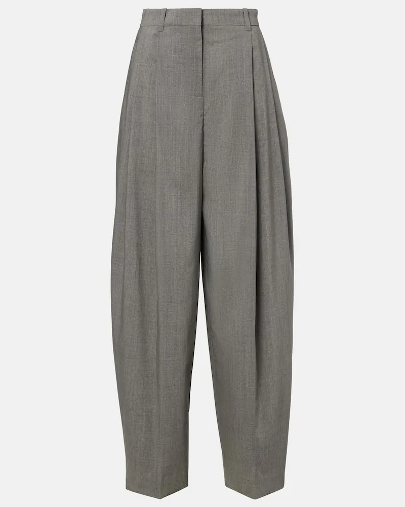 Jacquemus Weite Hose aus Wolle Grau