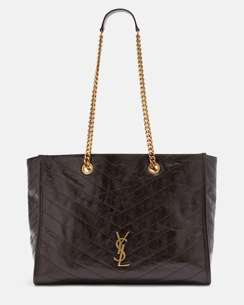 Saint Laurent Tote Bag Niki East West Large aus Leder Schwarz