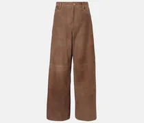 Weite Hose Fulmine aus Veloursleder