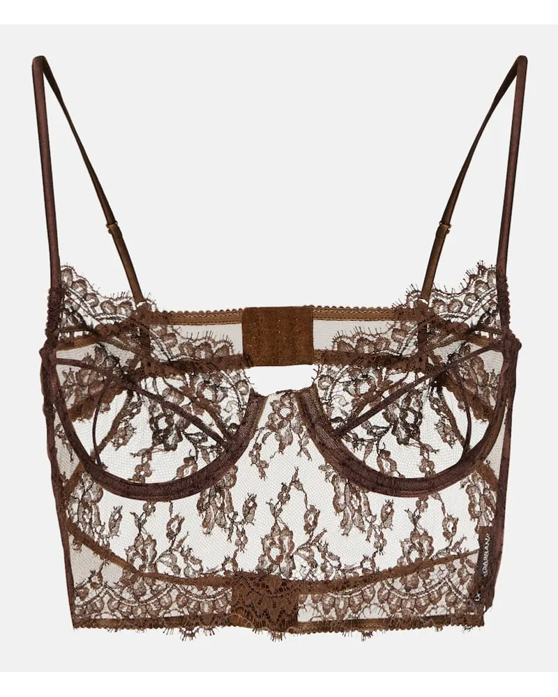 Dolce & Gabbana Bustier-Top aus Spitze Braun