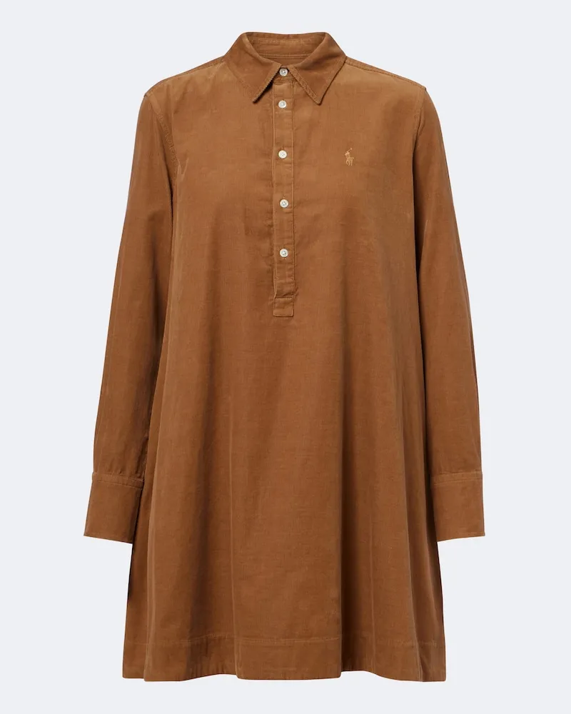 Ralph Lauren Minikleid aus Baumwollcord Beige