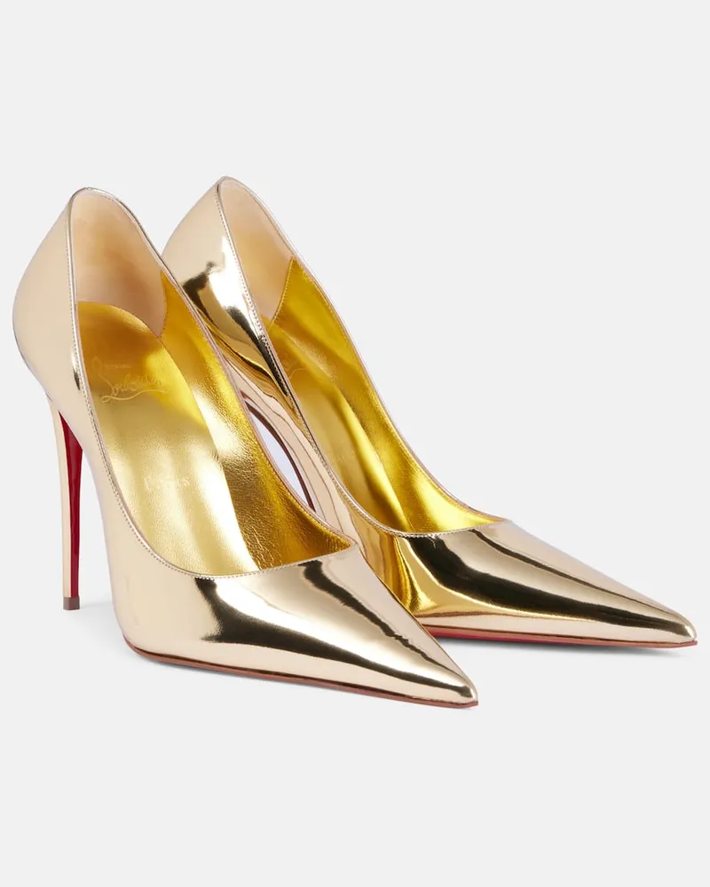 Christian Louboutin Pumps So Kate aus Metallic-Leder Gold