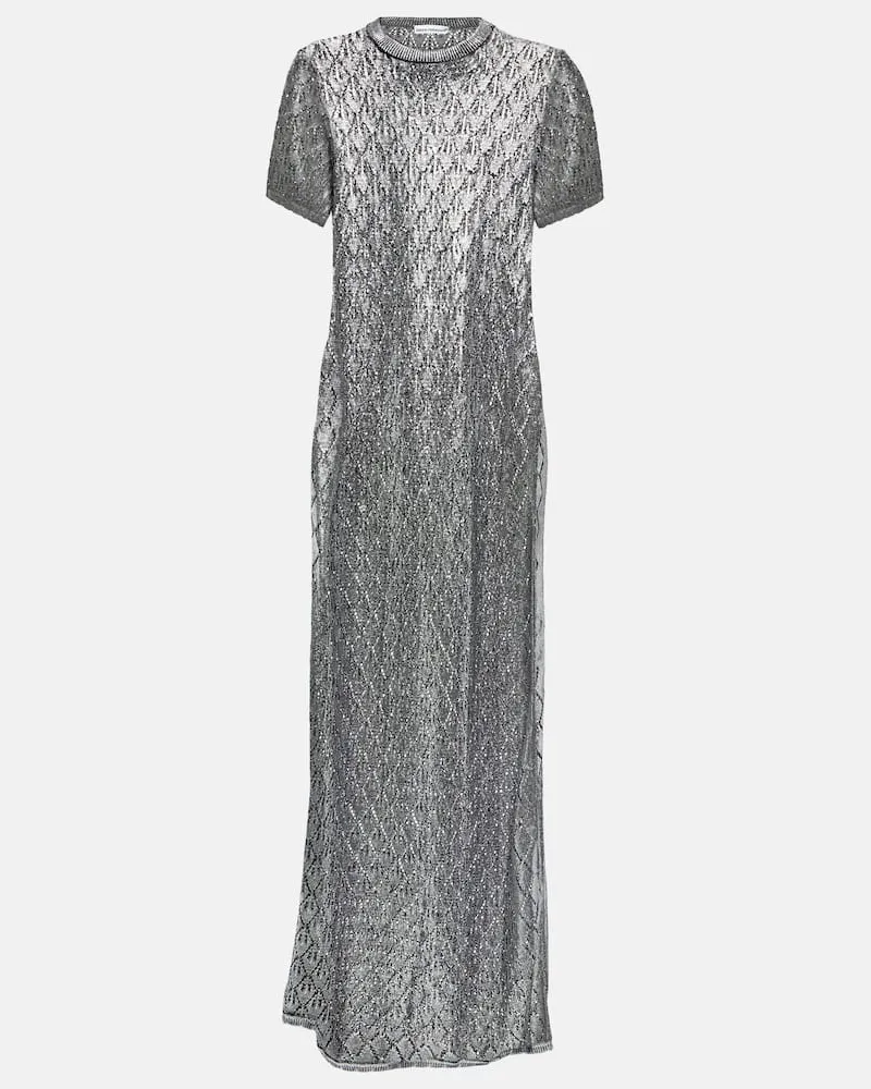 Paco Rabanne Maxikleid aus Strick Pink