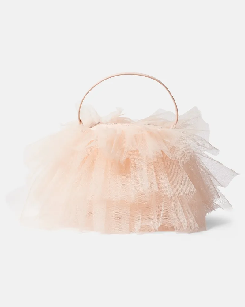 Simone Rocha Schultertasche Frilly Tutu Mini aus Canvas Beige