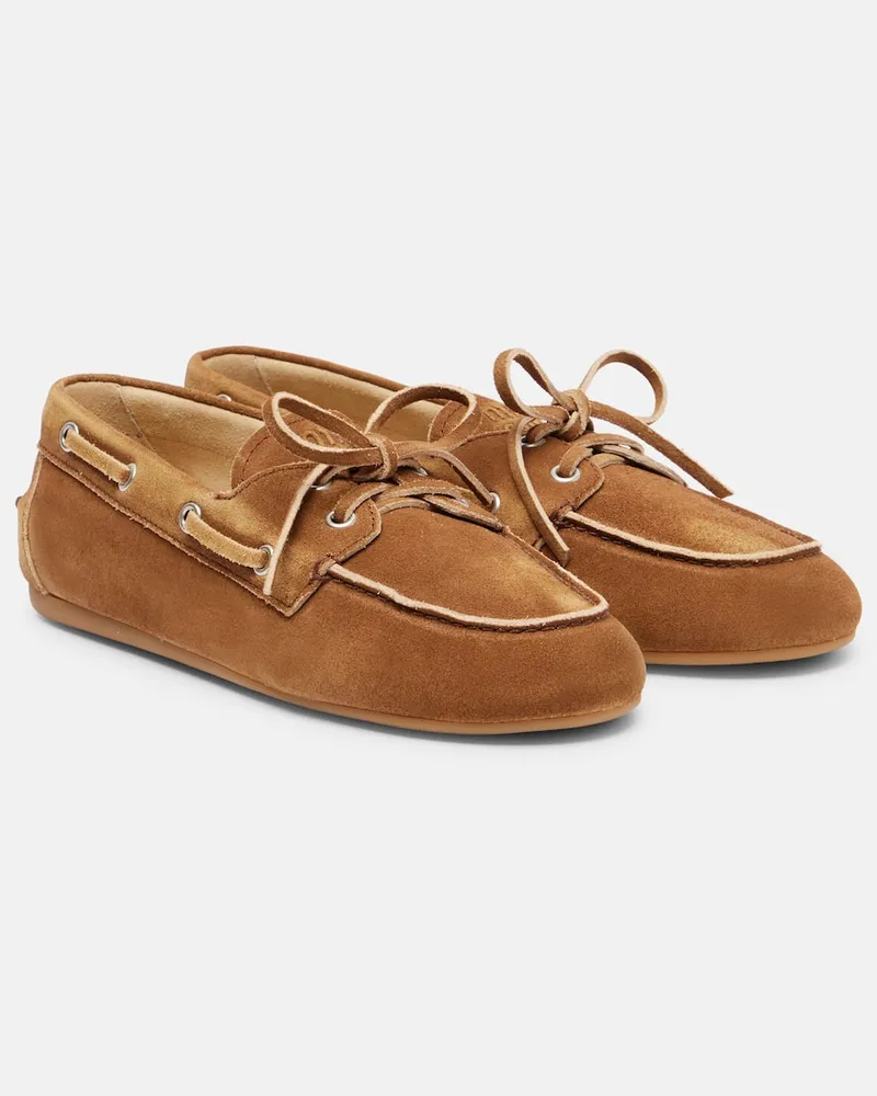 Miu Miu Segelschuhe aus Veloursleder Braun