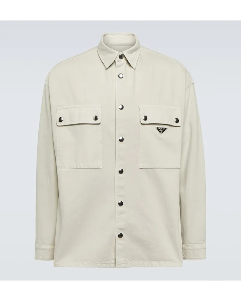 Prada Hemdjacke aus Denim Nude