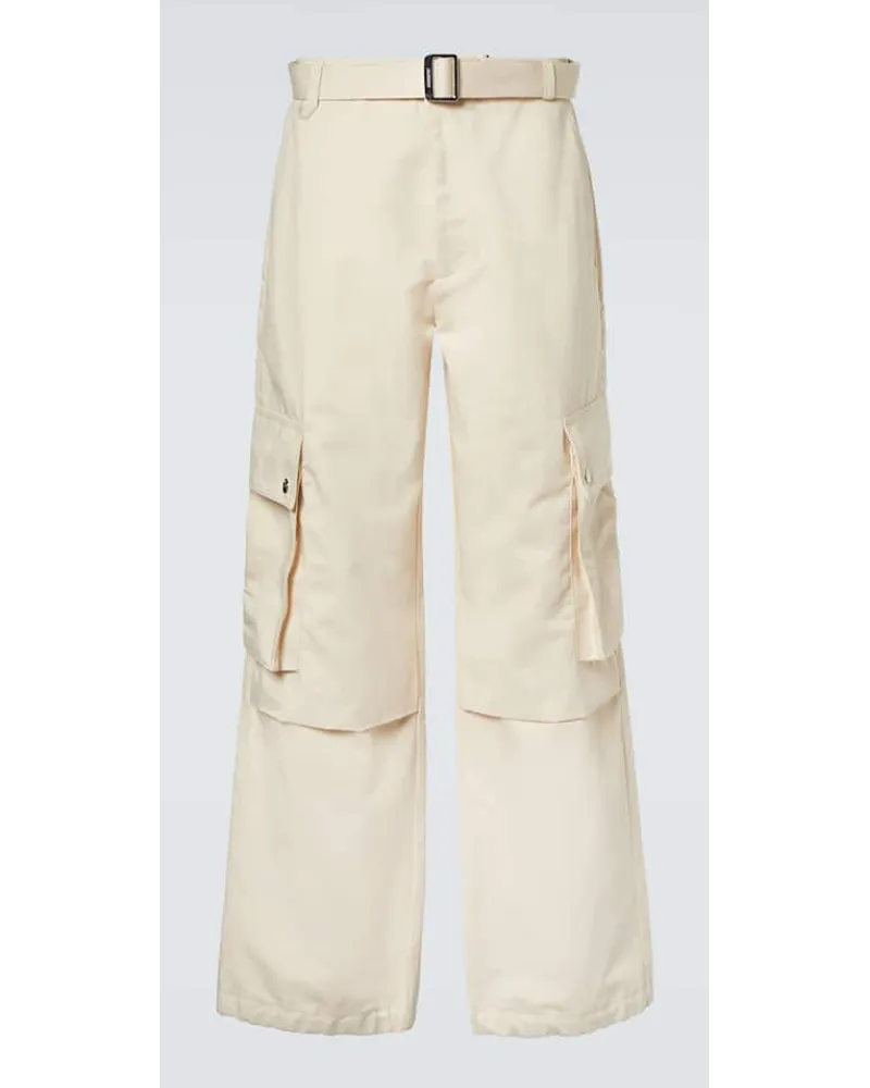 Jacquemus Cargohose Le Cargo aus Baumwolle und Leinen Beige