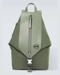 Loewe Rucksack mit Leder Gruen