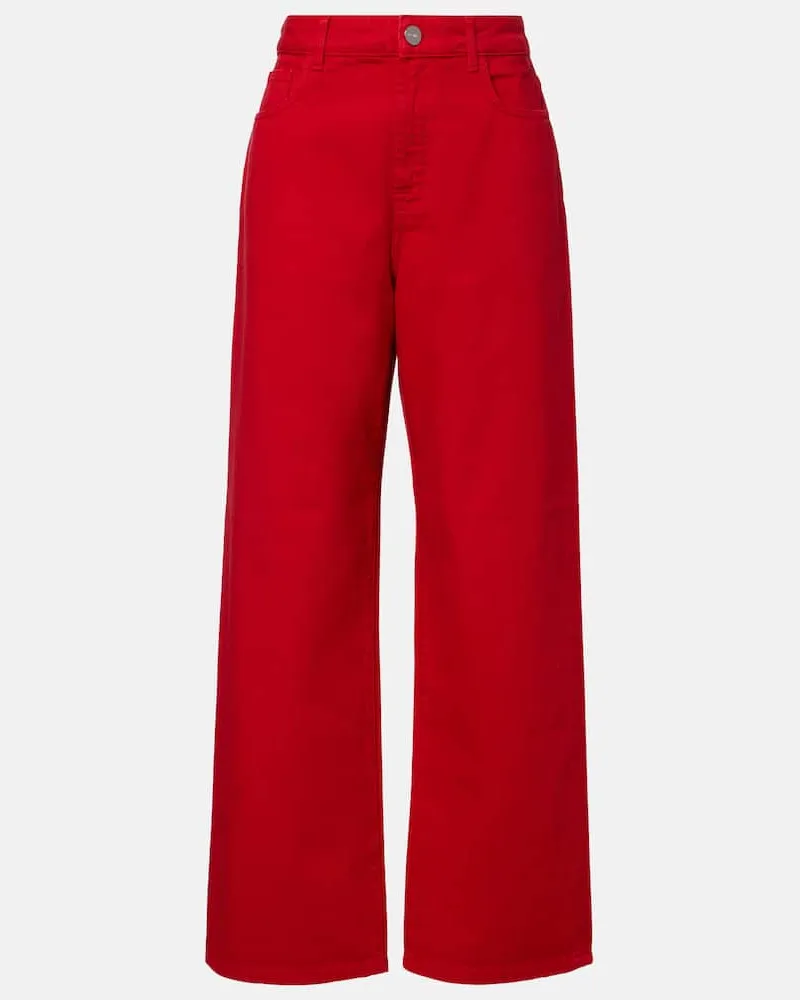 Róhe Róhe Mid-Rise Wide-Leg Jeans Rot