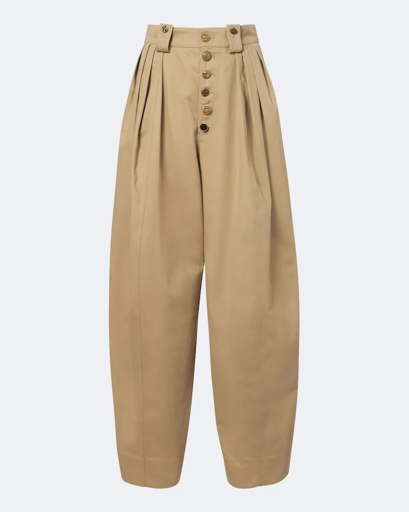 Chloé Chloé Weite Hose aus Baumwolle Beige