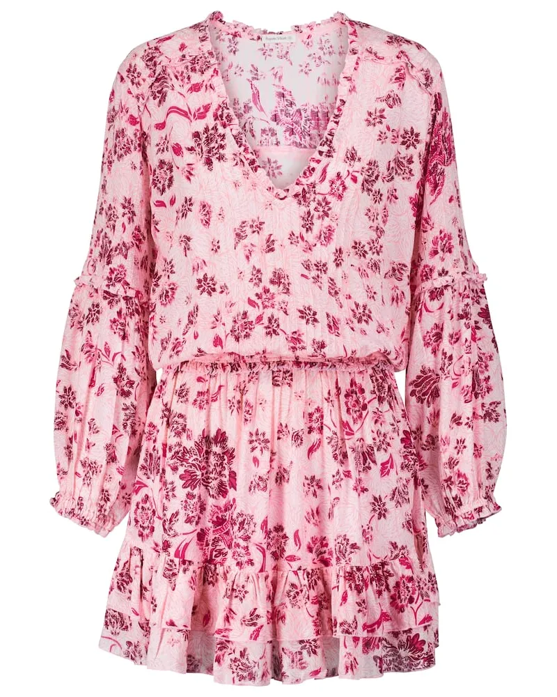 Poupette St Barth Bedrucktes Minikleid Ilona Pink