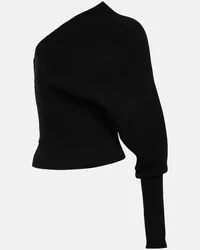 Rick Owens One-Shoulder-Top aus einem Kaschmirgemisch Schwarz