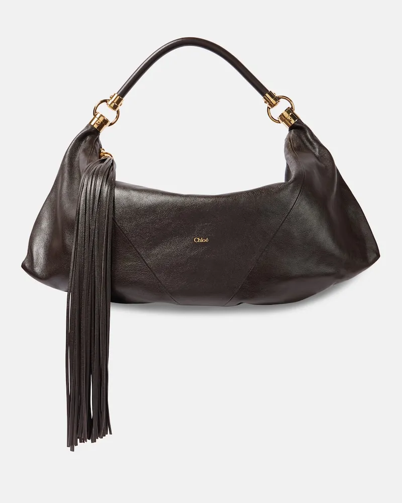 Chloé Chloé Schultertasche Foulard aus Leder Braun