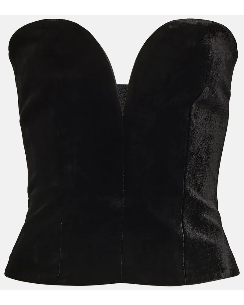 Roland Mouret Bustier-Top aus Samt Schwarz