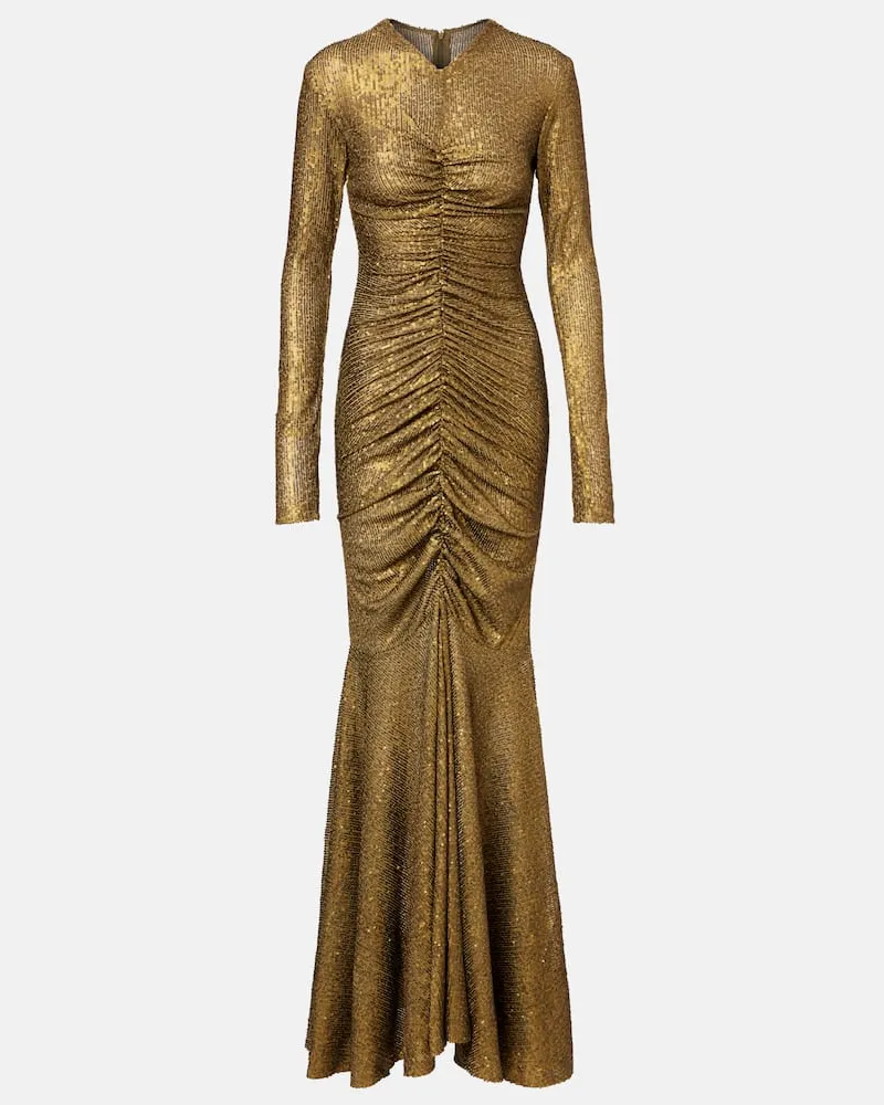 Norma Kamali Robe mit Pailletten Gold