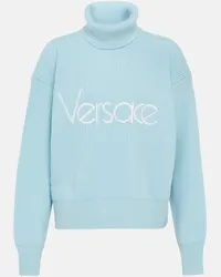 Versace Rollkragenpullover Blau