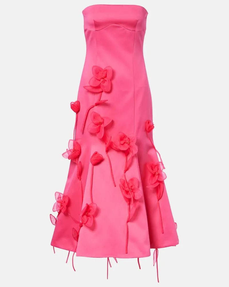 ROTATE Birger Christensen Midikleid Rosa