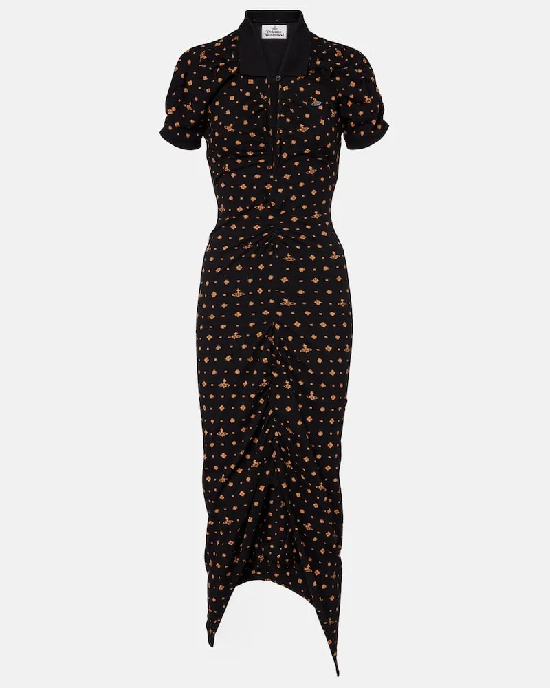Vivienne Westwood Midikleid Pulling aus Baumwolle Schwarz