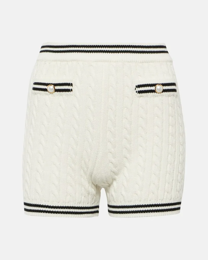 Alessandra Rich Shorts aus Baumwolle Weiß