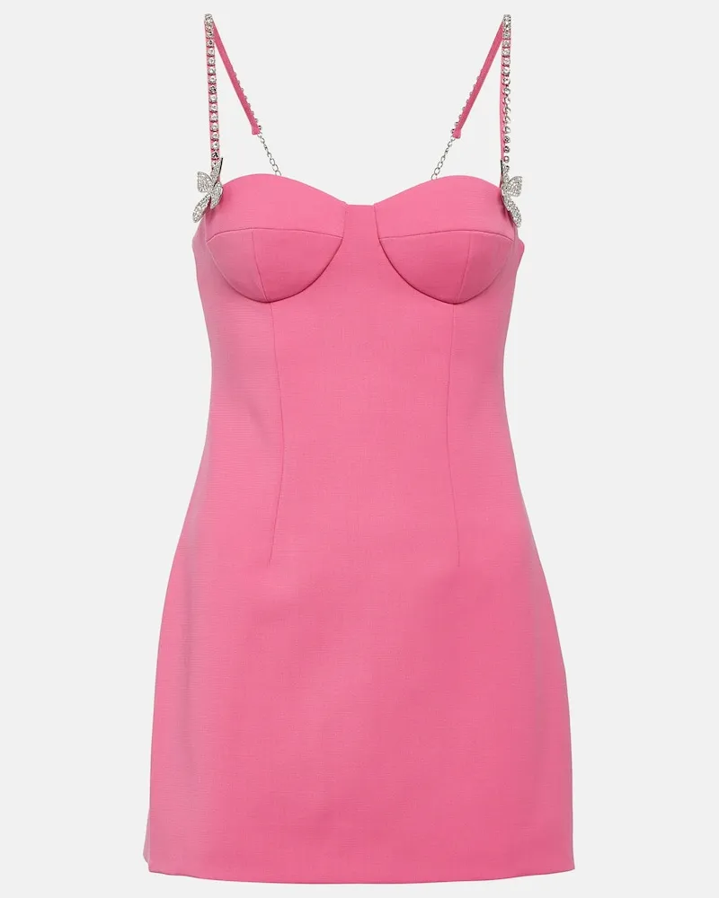 Area Verziertes Minikleid aus Wolle Rosa