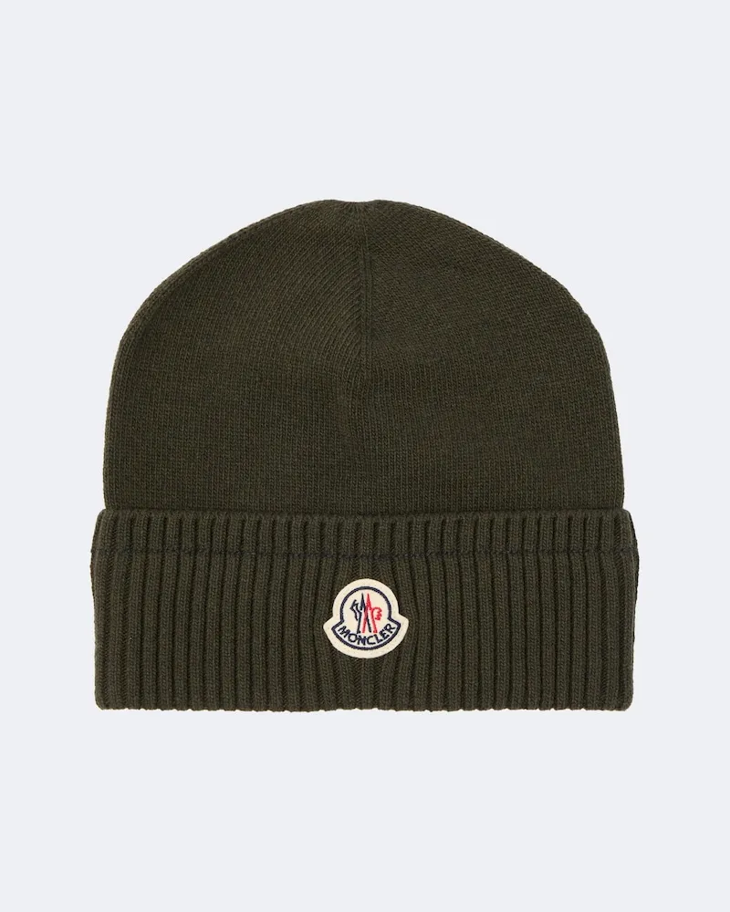 Moncler Beanie aus einem Woll- und Kaschmirgemisch Grün