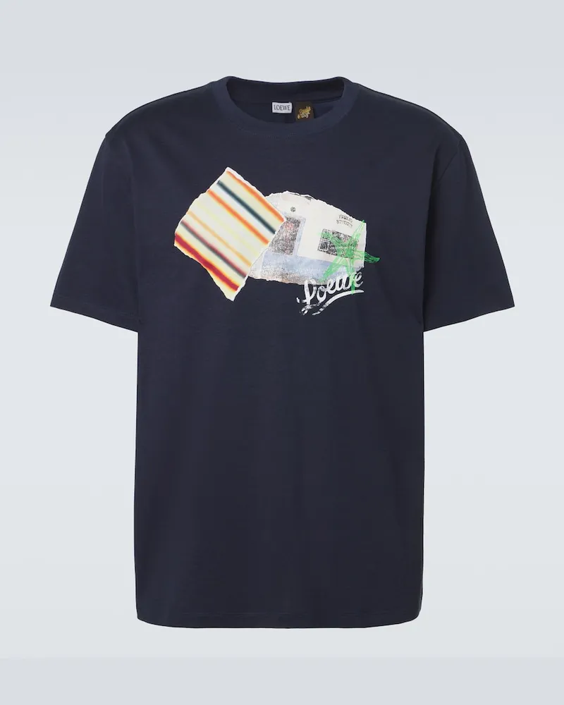 Loewe Paula's Ibiza T-Shirt aus einem Baumwollgemisch Blau