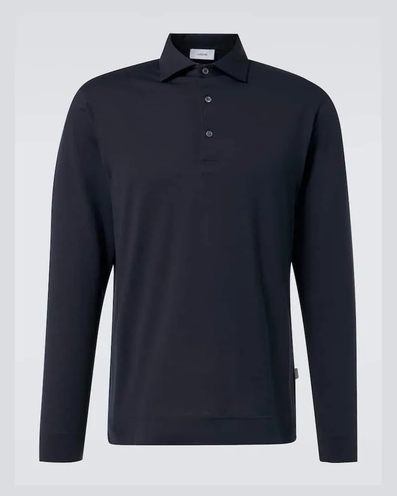 LARDINI Polopullover aus Baumwolle und Seide Blau
