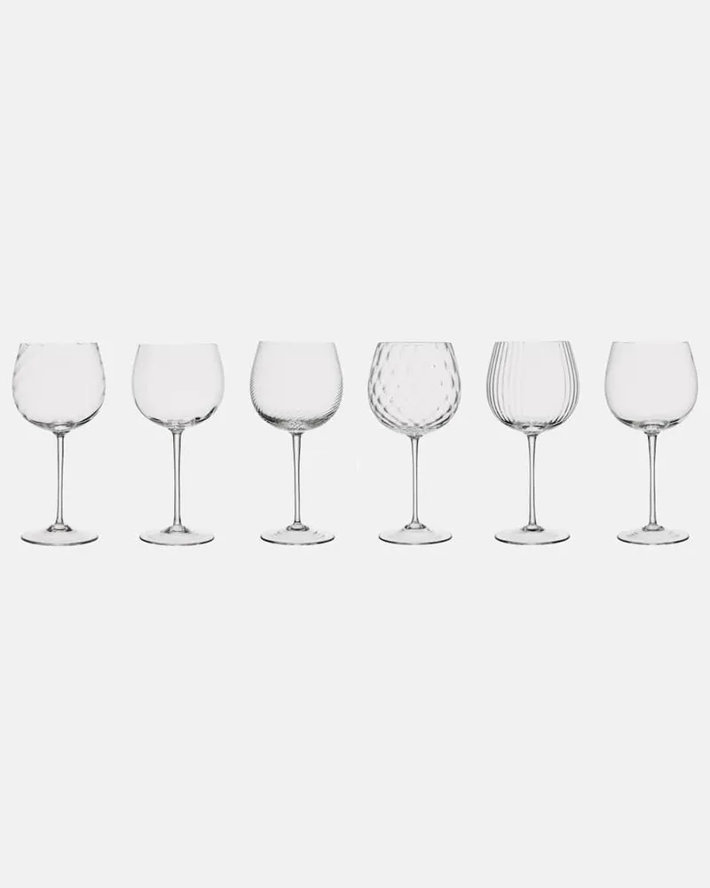 NasonMoretti Set Tolomeo aus sechs Rotweingläsern Transparent