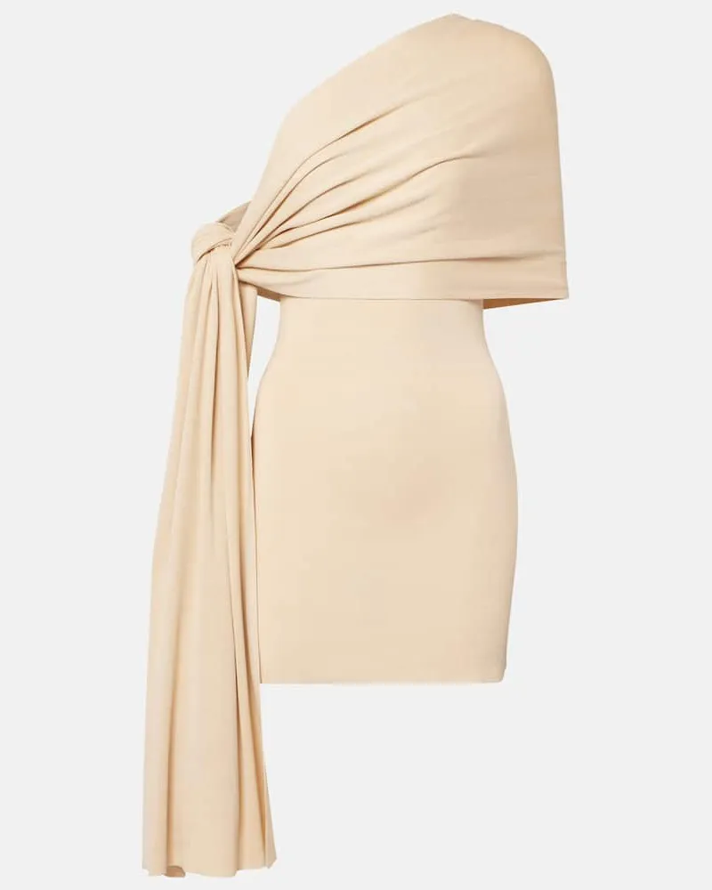 Aya Muse Minikleid Chara aus einem Seidengemisch Beige