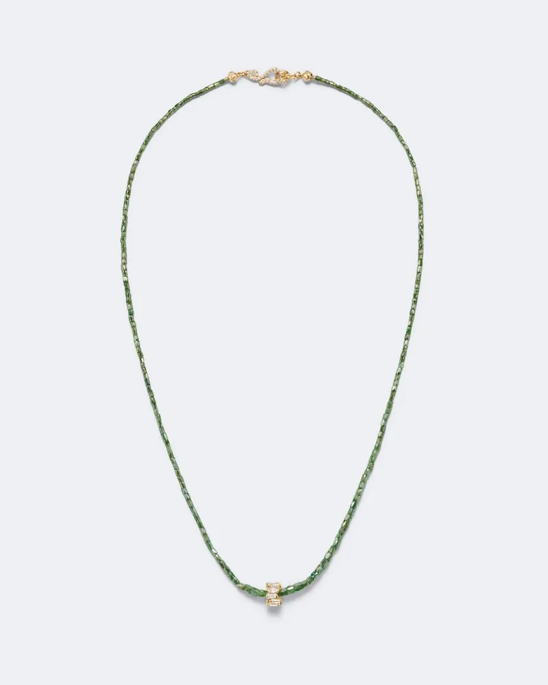 Suzanne Kalan Halskette Infinite aus 18kt Gelbgold mit Diamanten Grün