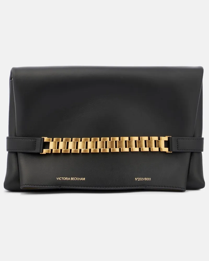 Victoria Beckham Clutch Chain aus Leder Schwarz