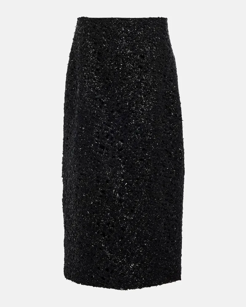 The Row Maxirock aus Bouclé Schwarz