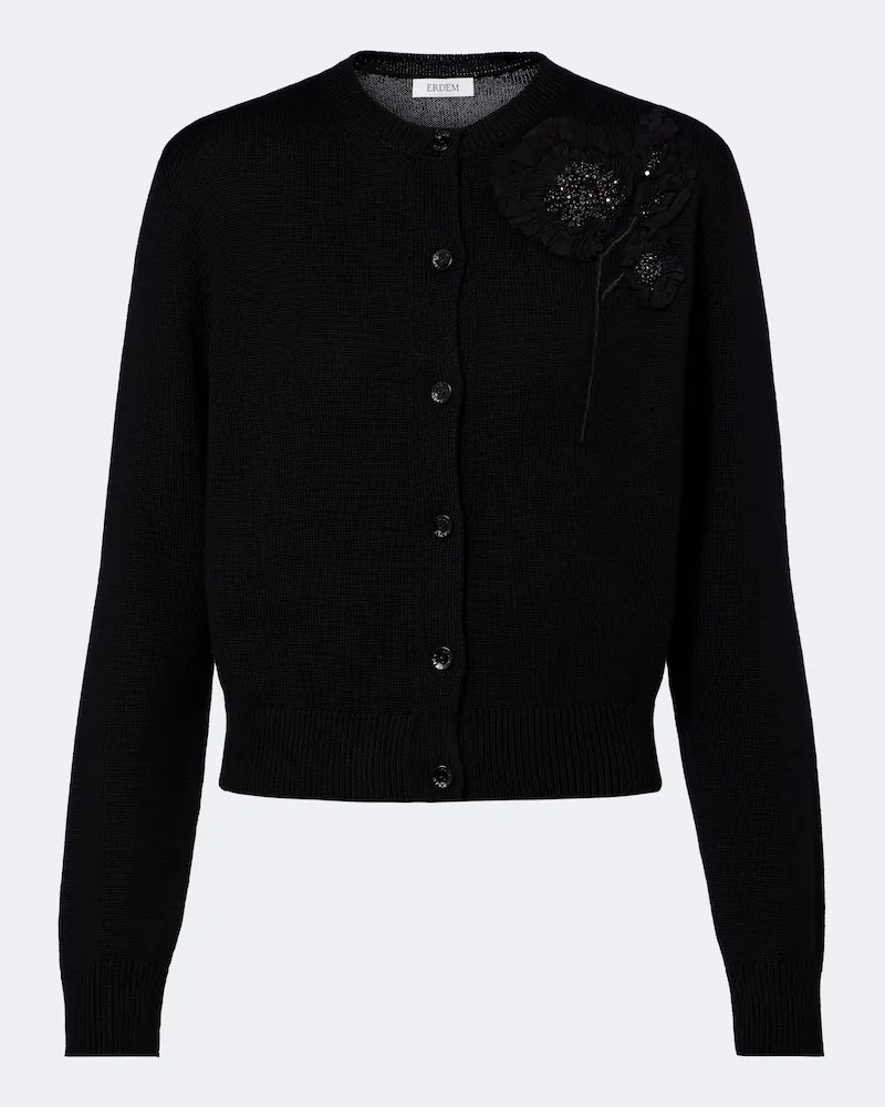 Erdem Cardigan aus Wolle Schwarz