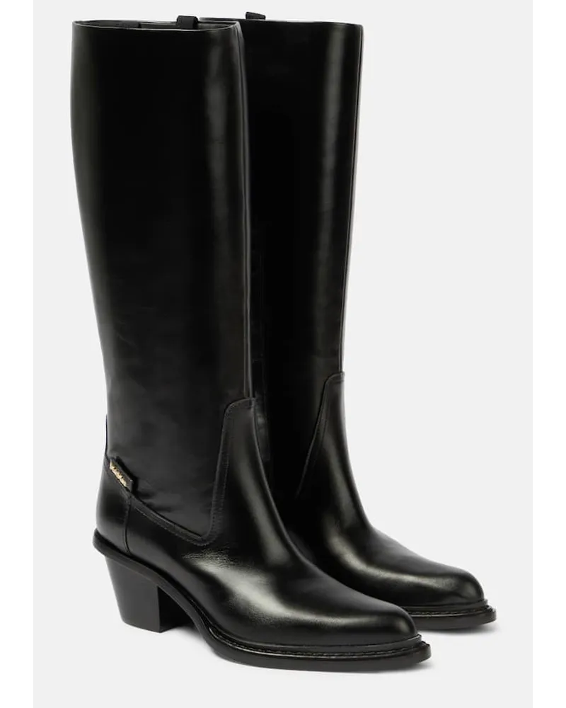 Max Mara Stiefel aus Leder Schwarz