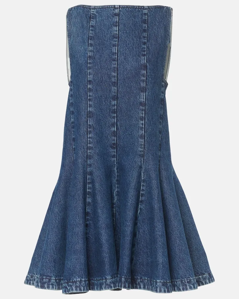 KHAITE Minikleid Mags aus Denim Blau