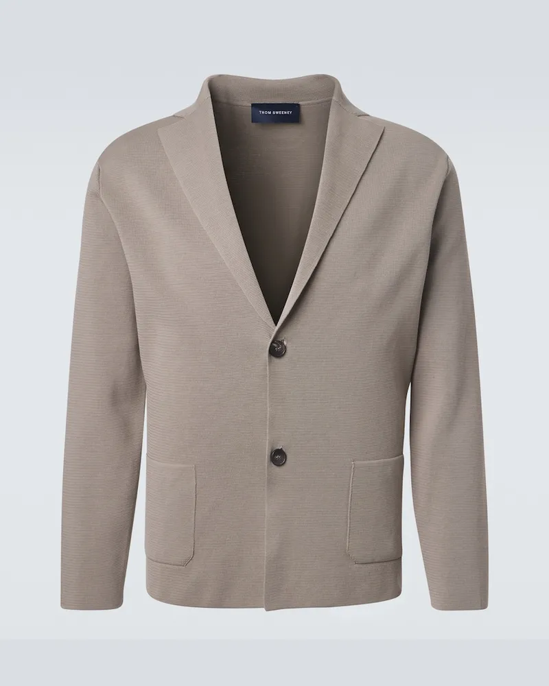 Thom Sweeney Blazer aus Baumwoll-Crêpe Grau