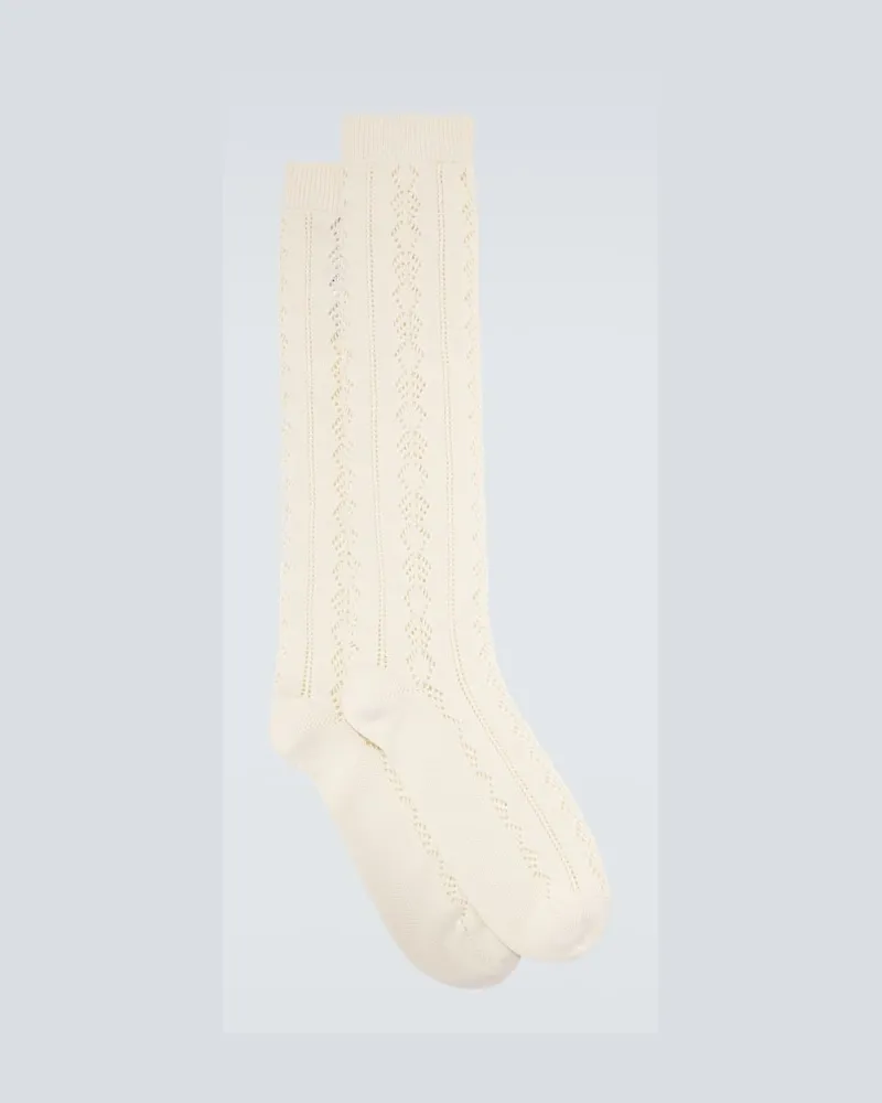 Valentino Garavani Socken aus Pointelle-Strick Beige
