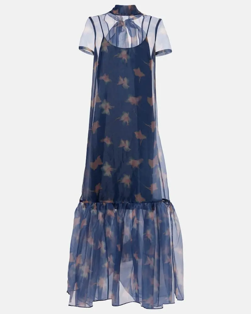 STAUD Maxikleid Calluna aus Organza Blau