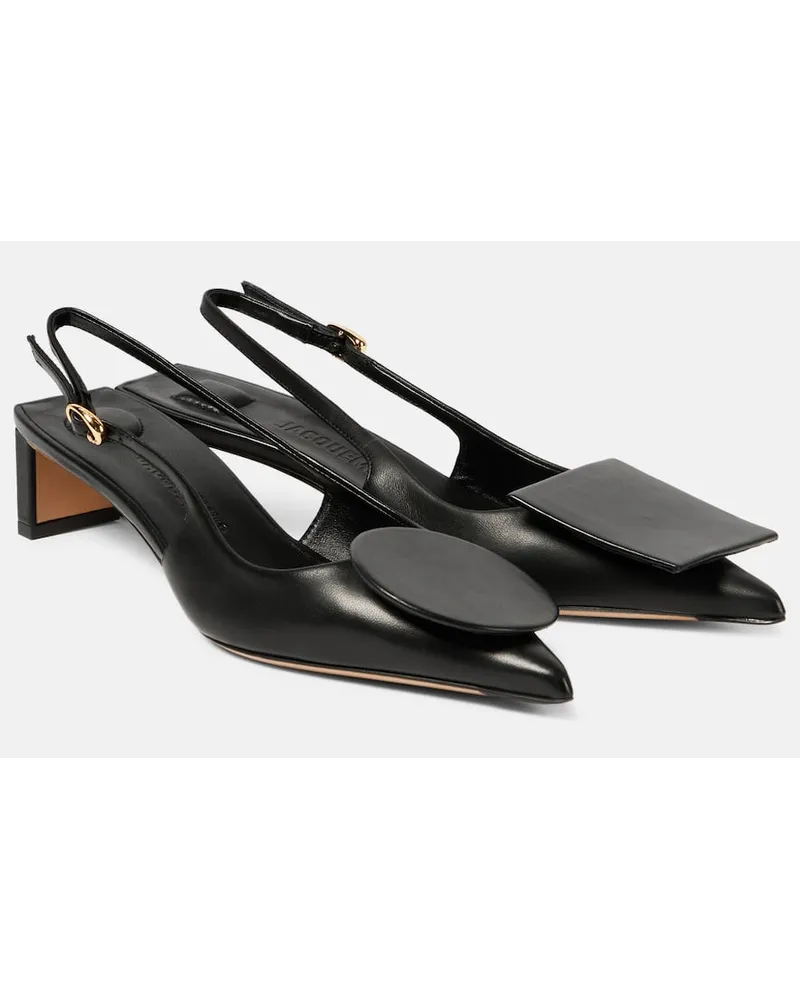 Jacquemus Slingback-Pumps Les Slingbacks Duelo aus Leder Schwarz