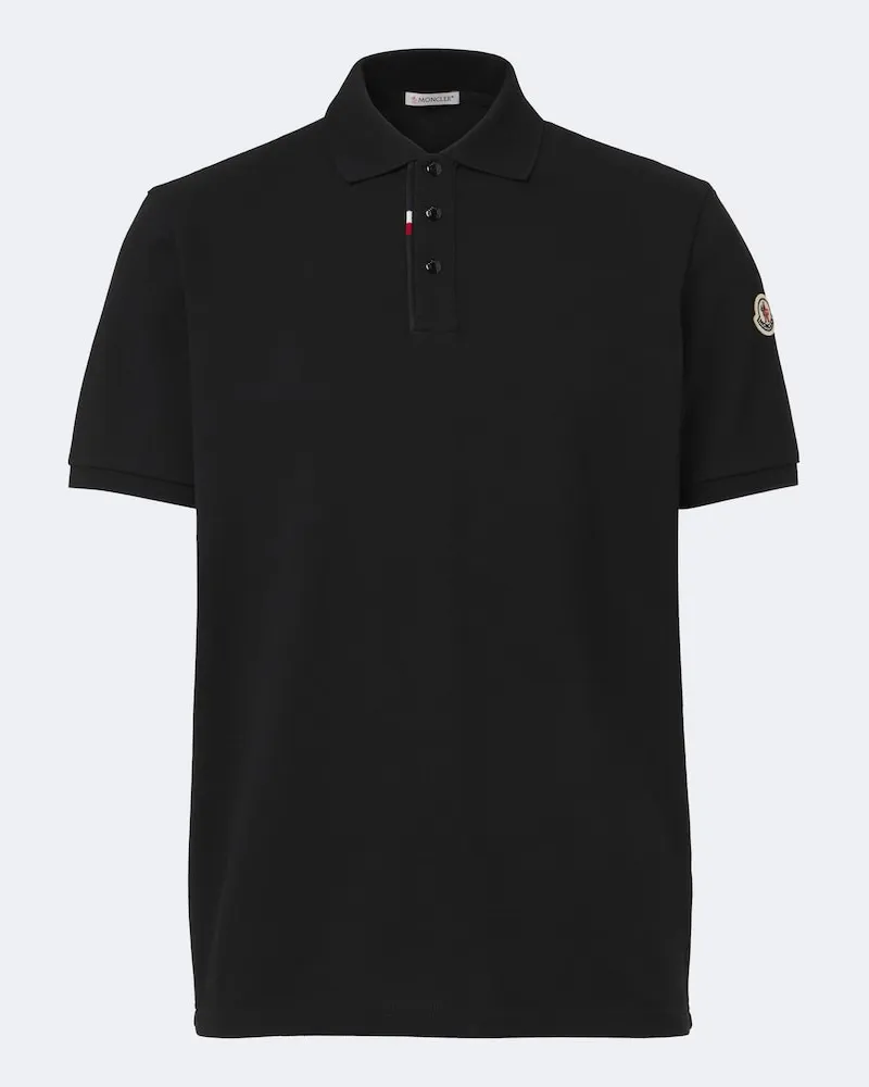 Moncler Poloshirt aus Baumwoll-Piqué Schwarz