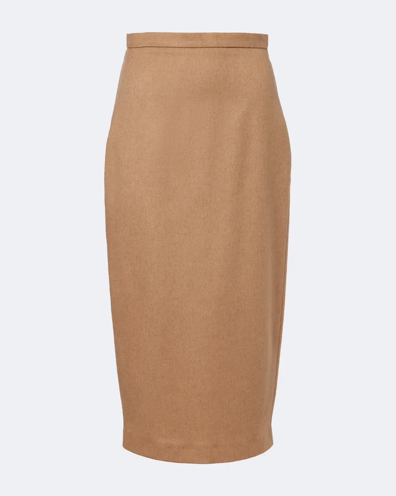Max Mara Midirock aus Kamelhaar Beige