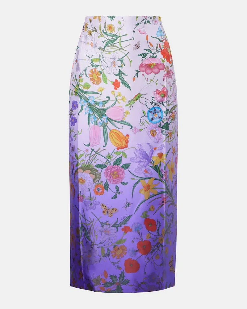 Gucci Midirock aus Seide Violett