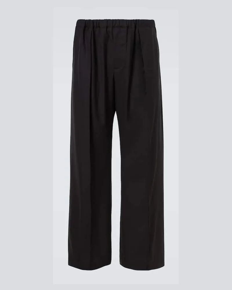 PLAN C Weite Hose aus Wolle Schwarz