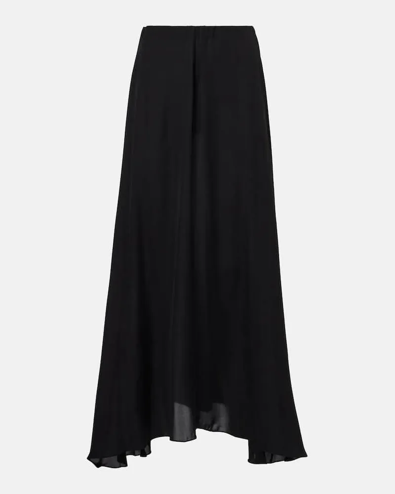 WARDROBE.NYC Midirock aus Seide Schwarz