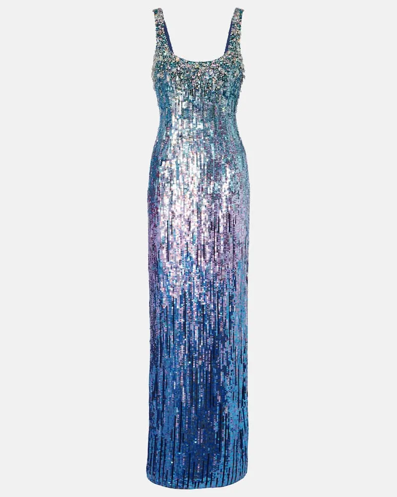 Jenny Packham Verzierte Robe Rosalie Blau
