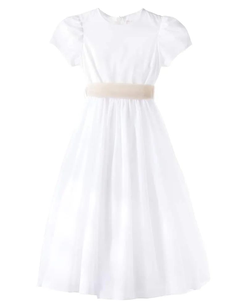 Il Gufo Kleid mit Tüll Weiß