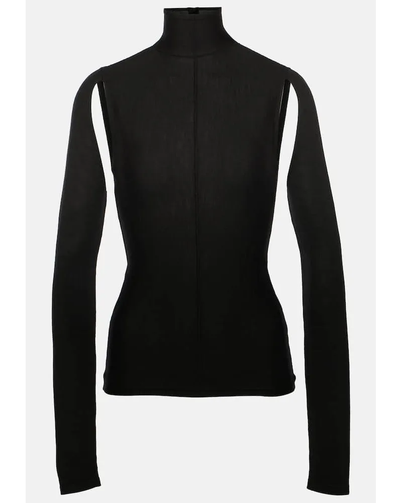KHAITE Top Marlowe aus Schurwolle Schwarz