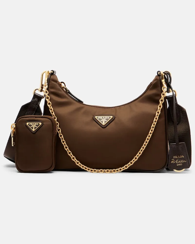 Prada Schultertasche Prada Re-Edition 2005 aus Re-Nylon Braun