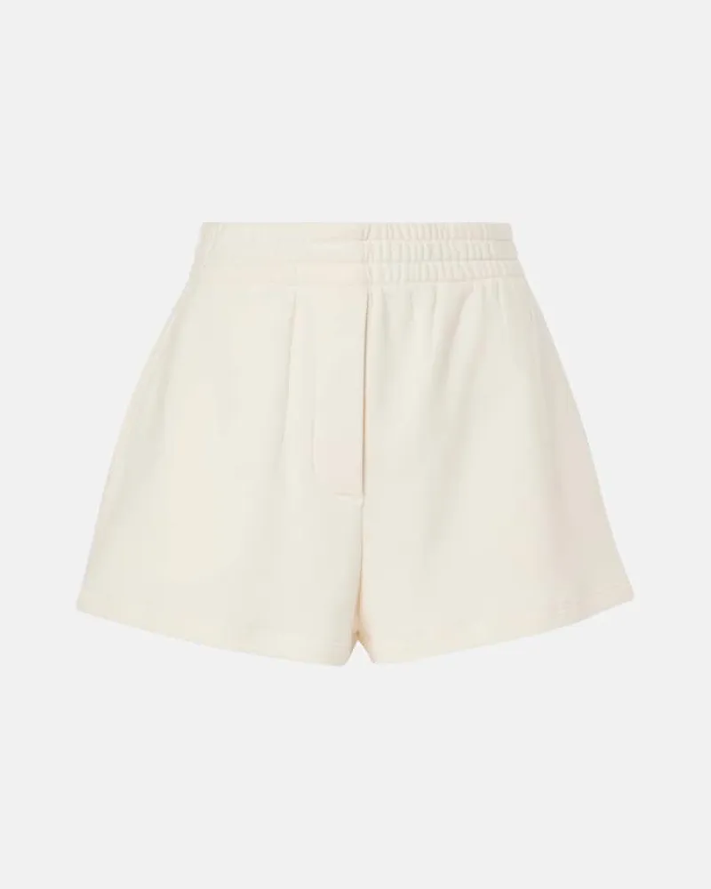 Prada Shorts aus Baumwoll-Fleece Weiß