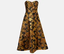 Trägerloses Maxikleid aus Lamé